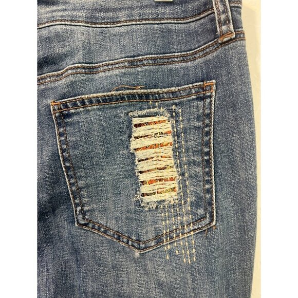 Chico's Sz 2R (US 12R) So Slimming Girlfriend Slim Leg Ankle Rolled Cuff Jeans E - Picture 6 of 11